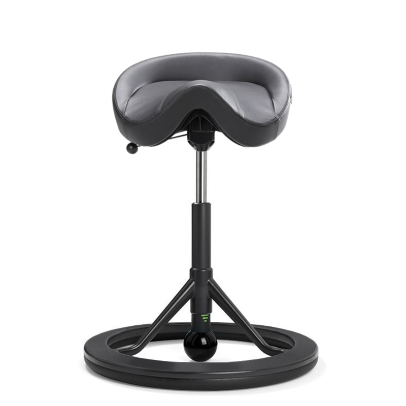 Büro-Pendelhocker - backapp Smart, Leder schwarz