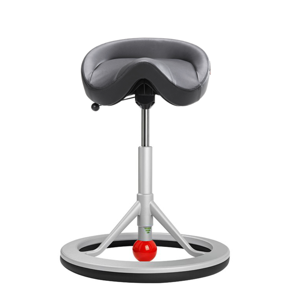 Büro-Pendelhocker backapp Smart, Kunstleder schwarz