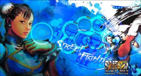 Qanba Q4 Blue Chun Li art work + one plexi glass