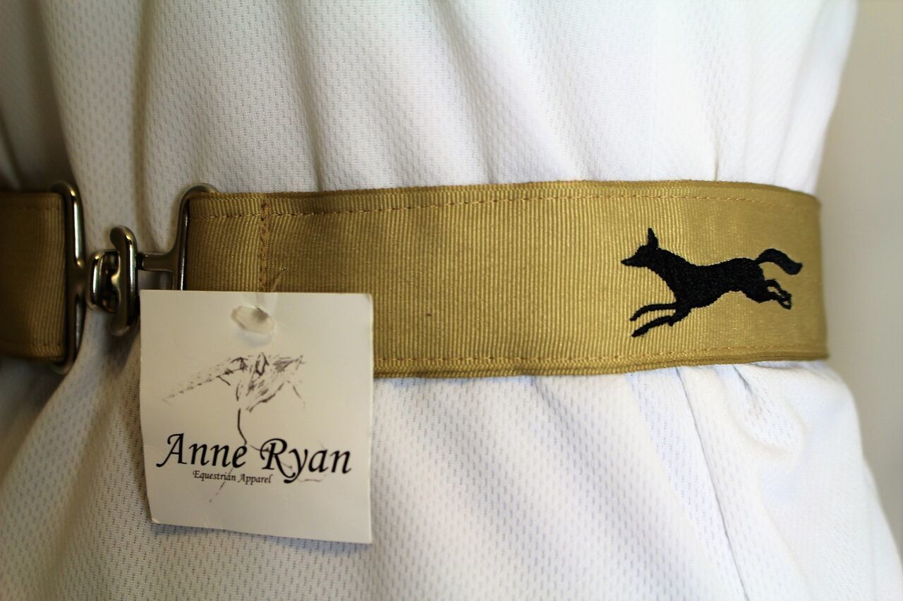 Anne Ryan Fox Embroidered Light Brown Belt