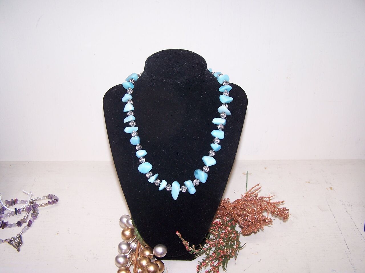 Necklace: Blue &amp; Purple Rock, Bead