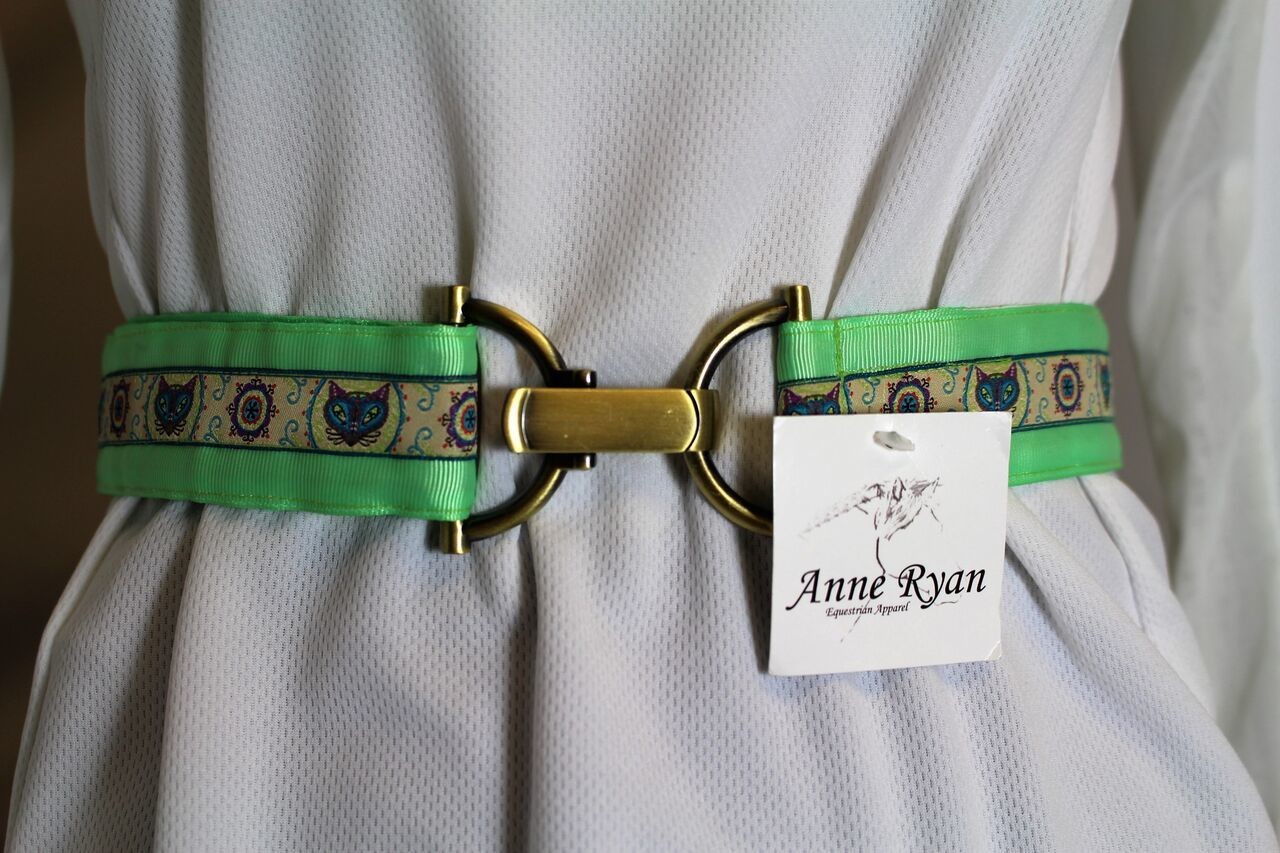 Anne Ryan Woven Ribbon Belt, Paisley Fox Design 1.5&quot; Wide Belt