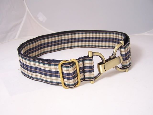 Anne Ryan &quot;Regal&quot; Plaid Ribbon Belt with &quot;D-Ring&quot; antique snap closure