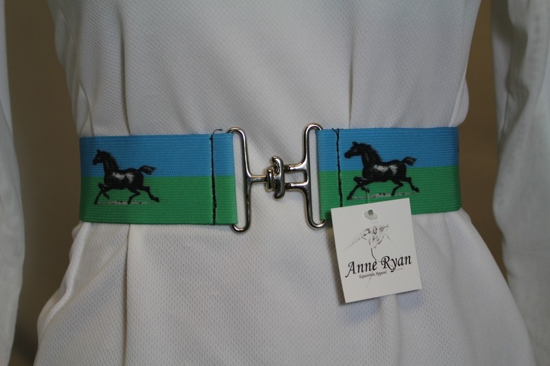 Anne Ryan Elastic Horse Patterned 1.5&quot; Wide Belt