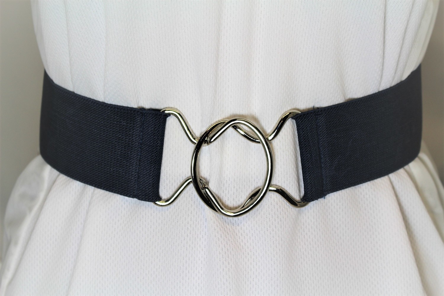 Anne Ryan Navy, Elastic 2&quot; Wide Belt