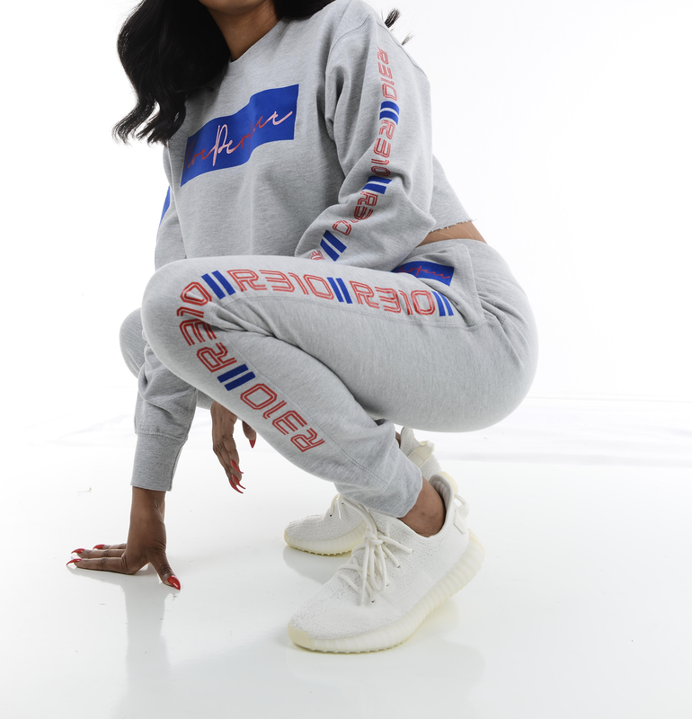 NOT PERFECT CROP TOP  JOGGER SET ROMAN 3:10 SCRIPTURE DOWN THE LEG