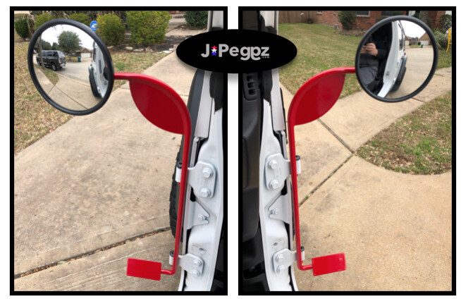 JPeggz | Mirrors With Foot Pegs | Per Pair | COLORS