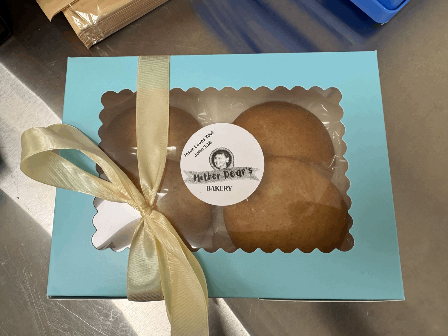 Decorative Box of 10 teacakes  "There is LOVE in every Bite!"  (+ local tax at checkout)  If the option for shipping does not show up at check out please contact us.