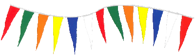 Change of Pace Pennants 80 - 4 mil Pennants on 110' string