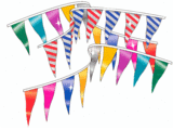 Metallic Pennant Triangles on a string