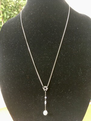 Plain Necklace, with clear drop beads Plain Necklace, with clear drop beads