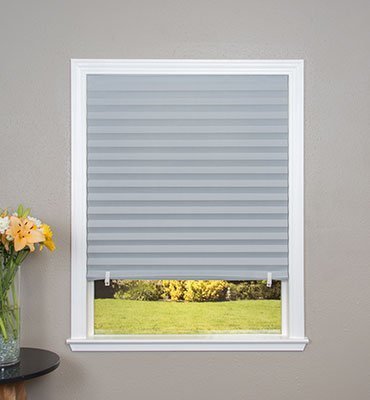 Redi Shade Temporary Window Blinds, Room Darkening Grey Paper