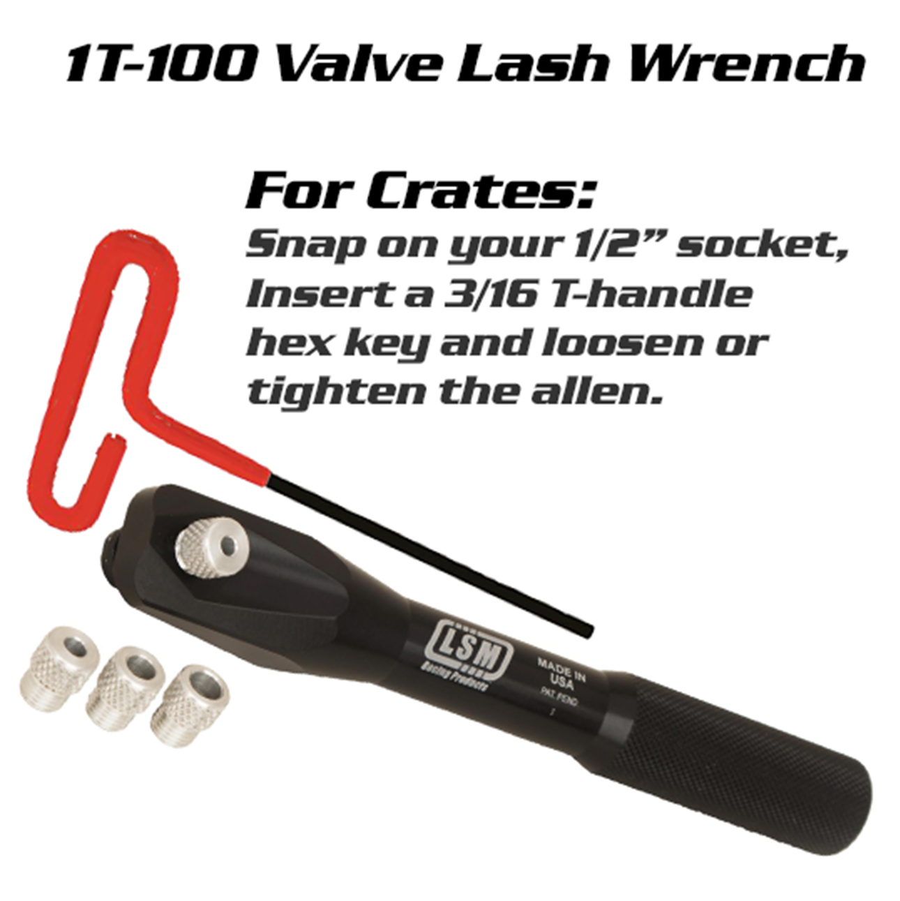 1T-100 Valve Lash Wrench with 3/16 T-Handle