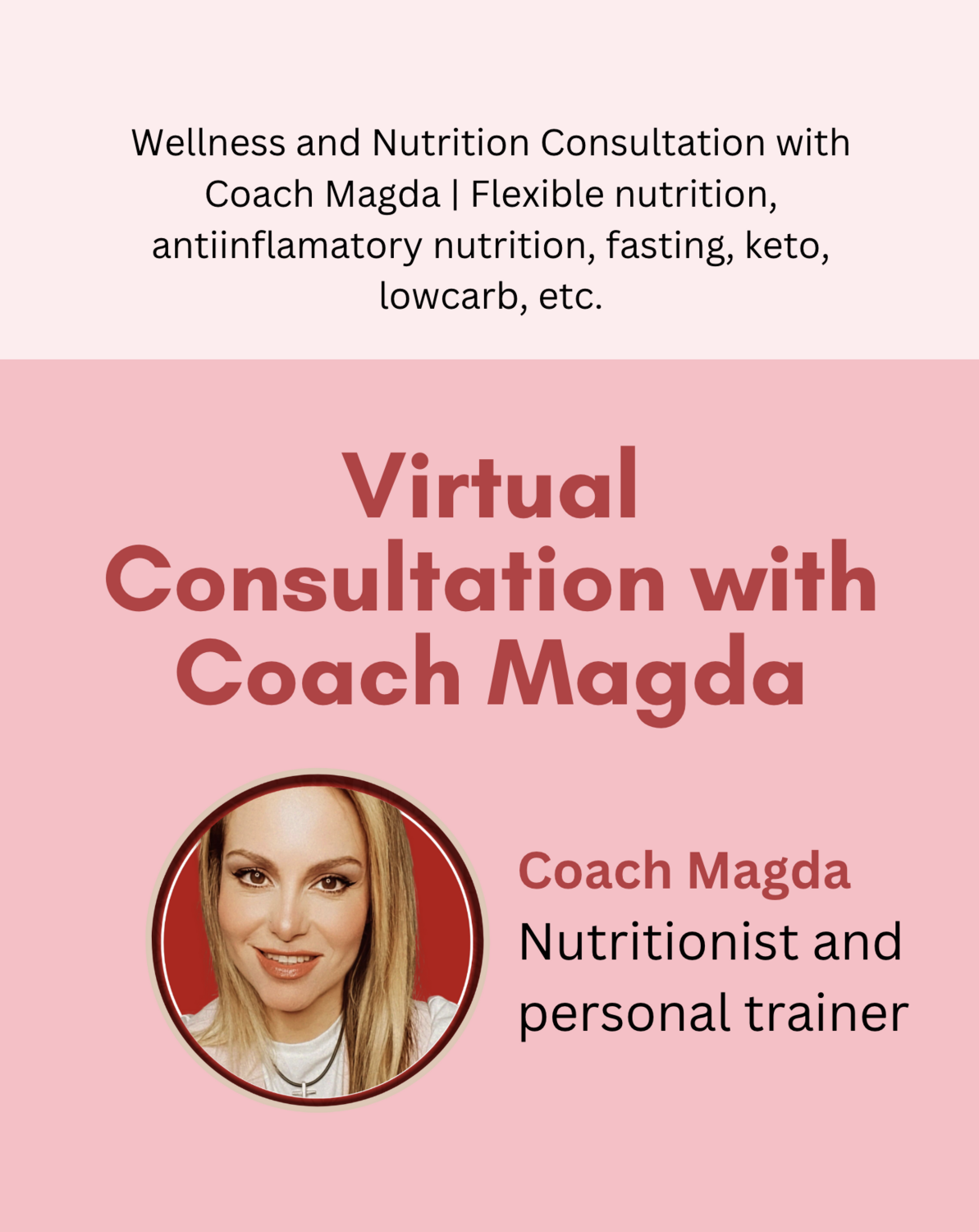 Virtual Consultation with Coach Magda - 45 minutes - ENGLISH