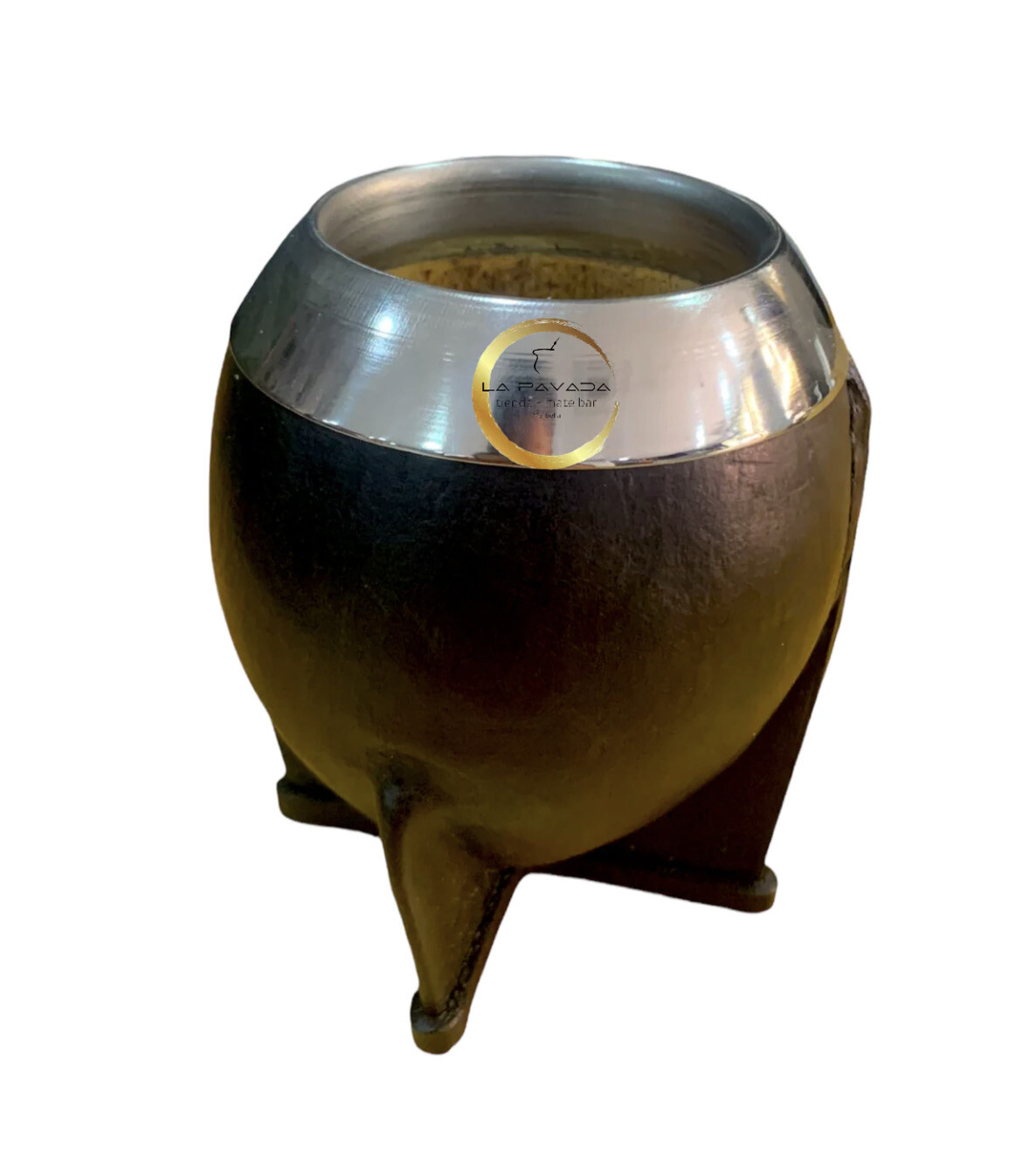 Mate forrado en cuero con virola de acero