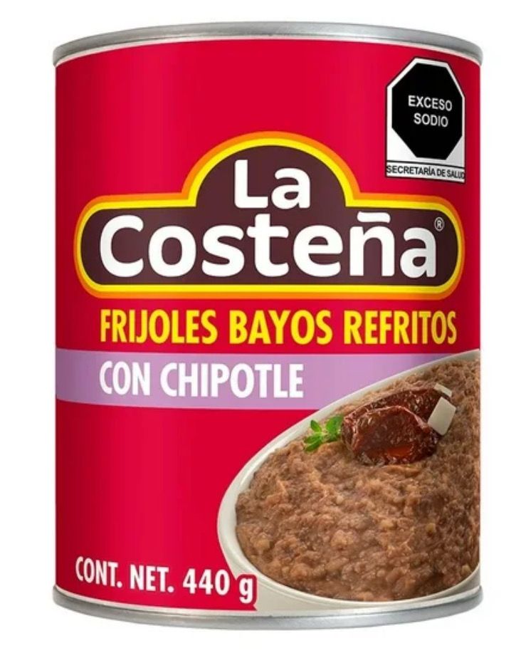 Frijoles Bayos Refritos c/Chipotle 440 Gr