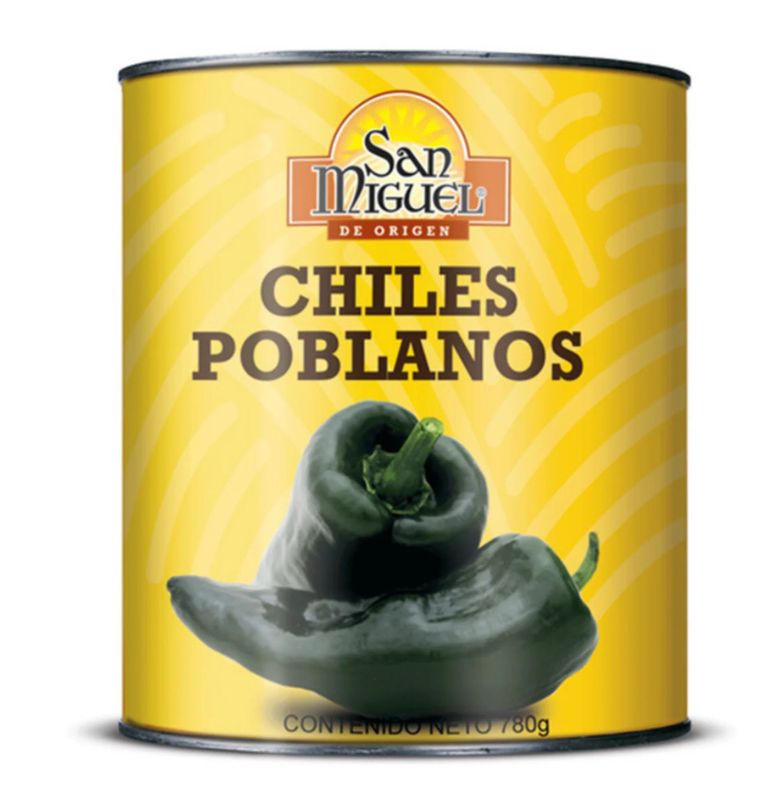 Chiles Poblanos Enteros 780ml Kosher