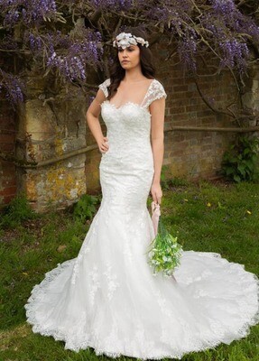Lavender - Lace Fishtail Wedding Dress Lavender - Lace Fishtail Wedding Dress