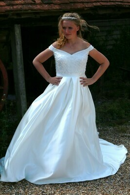 Satin A-Line Wedding Dress | Sample Size 12 Satin A-Line Wedding Dress | Sample Size 12