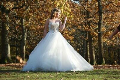 Princess A-Line Beaded Wedding Dress | Sample Size 10 Princess A-Line Beaded Wedding Dress | Sample Size 10