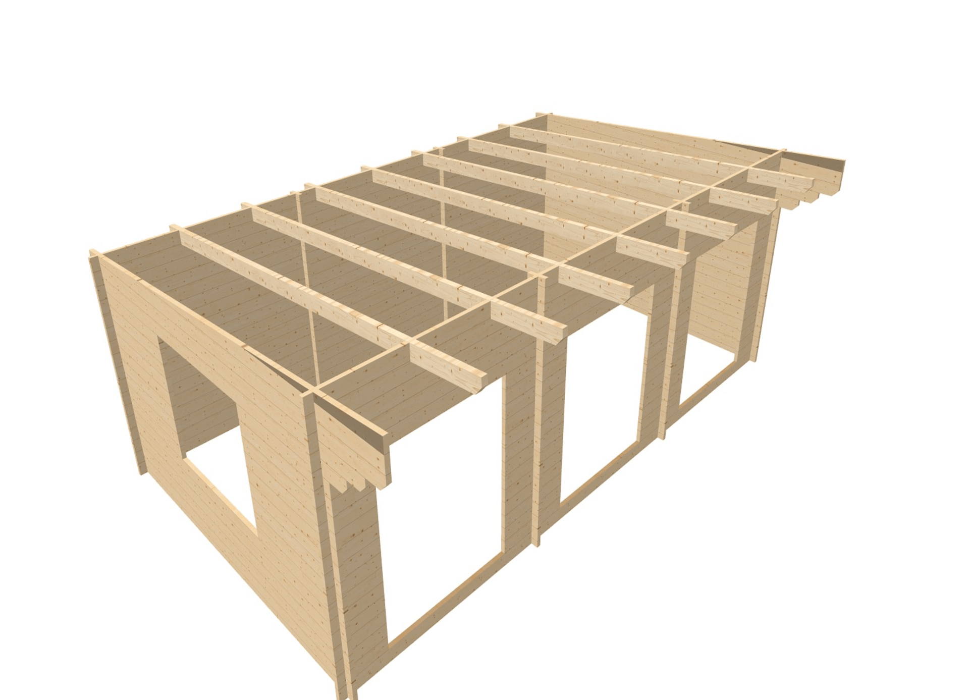 Jude | 7.0 x 6.0m L Shaped Log Cabin | 44/68mm*