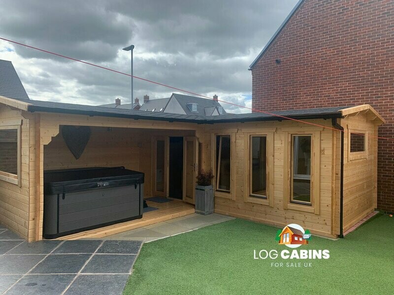 Jude | 7.0 x 6.0m L Shaped Log Cabin | 44/68mm*