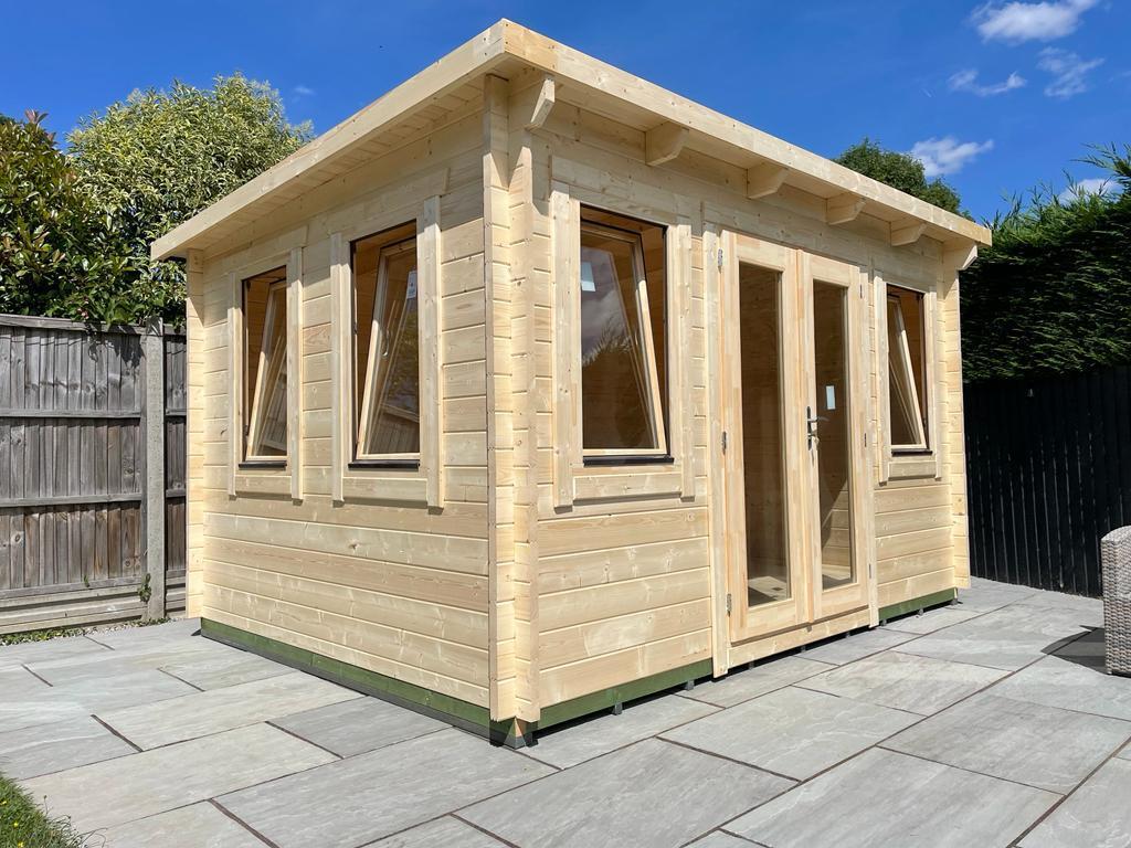 Whitear Log Cabin | 44 or 68mm Logs | 4.0 x 3.0m | Standard Range