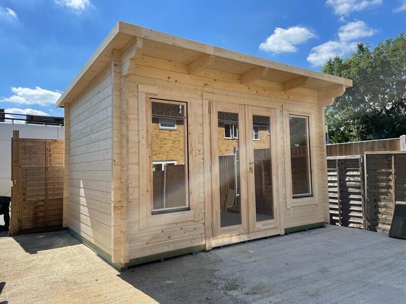 Gray Log Cabin | 44 or 68mm Logs | 4.0 x 3.0m | Standard Range