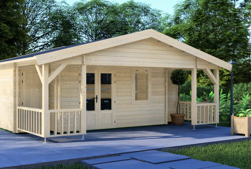 The Sandy Log Cabin | 44mm or 68mm Logs | 6.7 x 5.7m | Standard Range