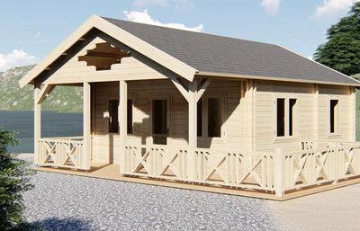 Retreat Log Cabin | 44 or 68mm | 5.95 x 8.0m | Standard Range