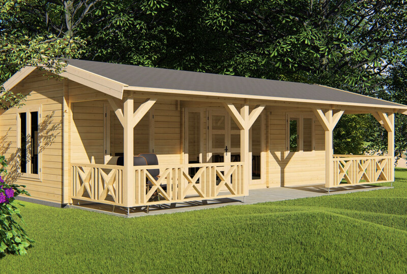 Retreat 5 Log Cabin | 44 or 68mm | 5.95 x 9m | Standard Range