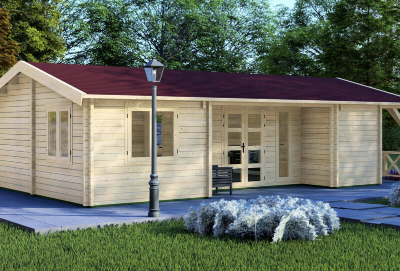 Retreat 7 Log Cabin | 68mm | 5.95 x 10m | Standard Range