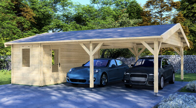 Garage 1 Log Cabin | 44mm | 5.95 x 8.0m | Standard Range