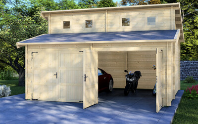 Garage 7 Log Cabin | 44mm | 5.95 x 5.95m | Standard Range