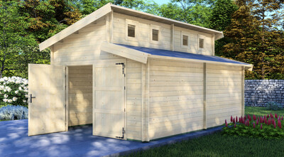 Garage 6 Log Cabin | 44mm | 4.0 x 5.95m | Standard Range