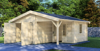 Garage 10 Log Cabin | 44mm | 5.75 x 5.95m | Standard Range