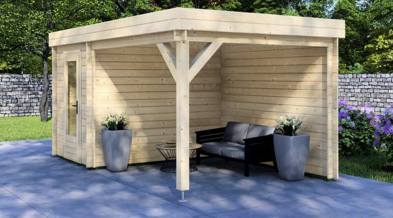 Davis Log Cabin | 28mm Logs | 2.95 x 2.95m +can 2.0 x 2.95m | Standard Range