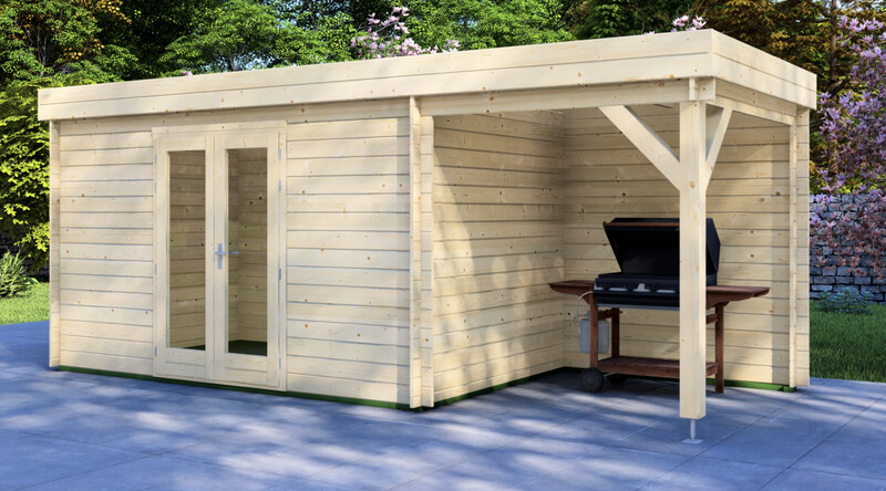 Hawkins Log Cabin | 28mm Logs | 5.0 x 2.5m +can 2.0 x 2.5m | Standard Range