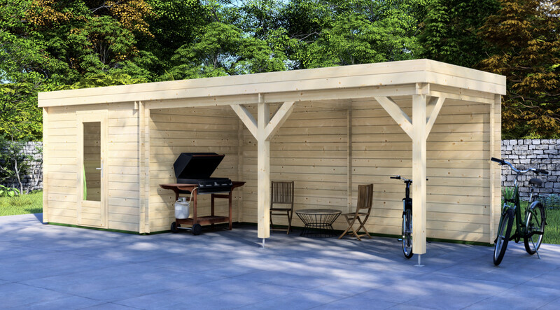 Mason Log Cabin | 28mm Logs | 2.95 x 2.5m +can 5.0 x 2.95m | Standard Range
