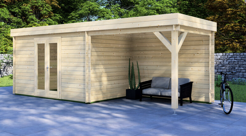 Pierce Log Cabin | 28mm Logs | 5.0 x 2.5m +can 2.95 x 2.5m | Standard Range