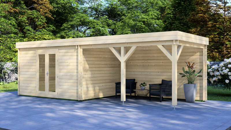 Rivera Log Cabin | 28mm Logs | 4.0 x 2.95m +can 4.0 x 2.95m | Standard Range