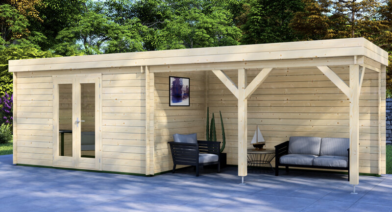 Weaver Log Cabin | 28mm Logs | 4.0 x 2.5m +can 4.0 x 2.5m | Standard Range