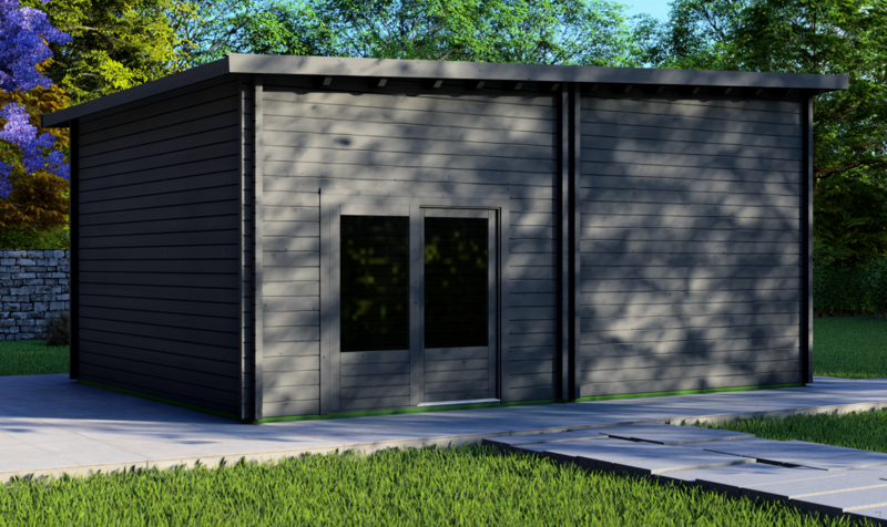 7 x 5m Golf Simulator Log Cabin | 68mm Thick Logs | BESPOKE
