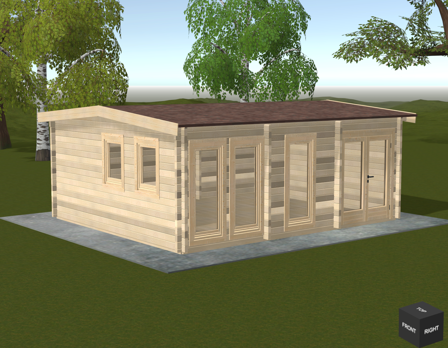 Sunny Log Cabin | 68mm Logs | 6.0 x 5.0m | Bespoke Range