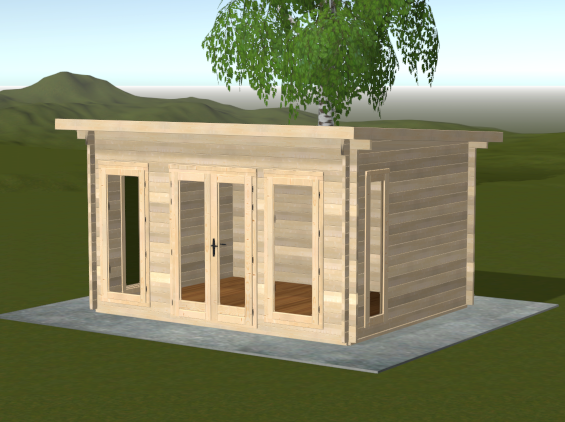 bailey log cabin side view