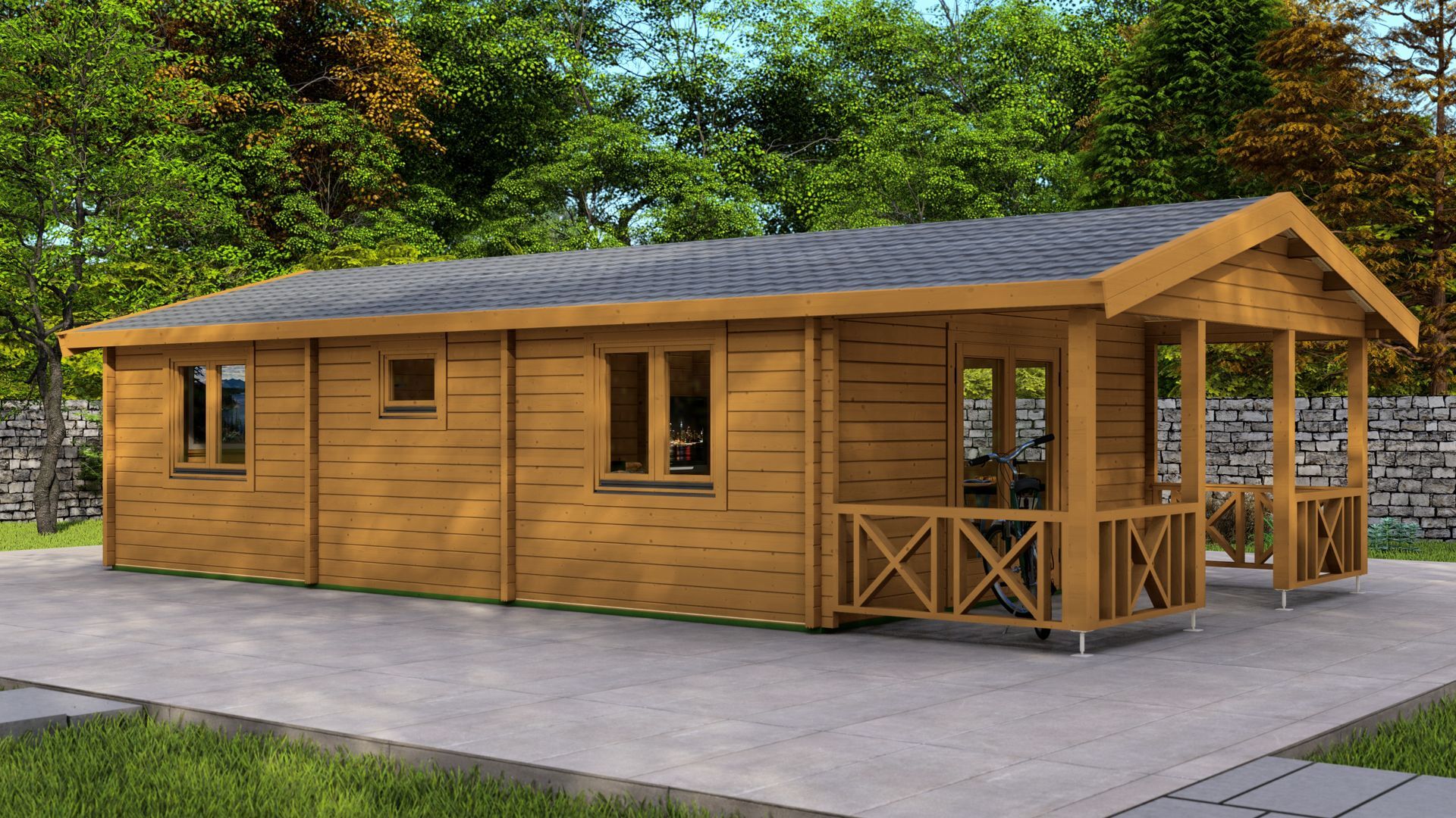 Silchester 2 Bedroom Fully Insulated Log Cabin | 68mm Logs + 100mm Insulation + 28mm Cladding | 10 x 5m | Bespoke Range | Winter Pack Included