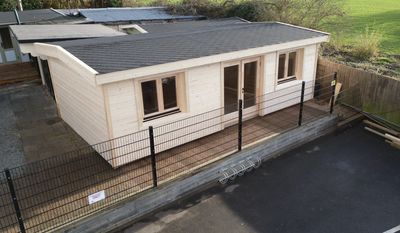 Hampshire 1 Bedroom Fully Insulated Log Cabin | 68mm Logs + 100mm Insulation + 28mm Cladding | 7.5 x 4m | Bespoke Range Hampshire 1 Bedroom Fully Insulated Log Cabin | 68mm Logs + 100mm Insulation + 28mm Cladding | 7.5 x 4m | Bespoke Range