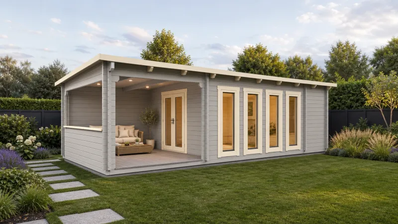 Koski Log Cabin | 68mm Logs | 9.5 x 3.5m | Bespoke Range Koski Log Cabin | 68mm Logs | 9.5 x 3.5m | Bespoke Range