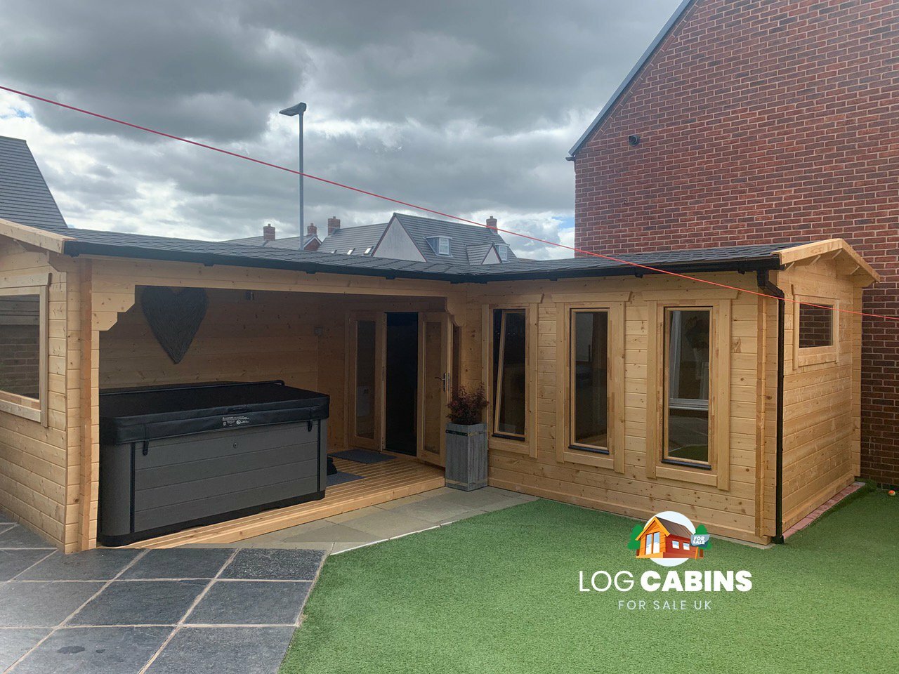Jude | 7.0 x 6.0m L Shaped Log Cabin | 44/68mm*