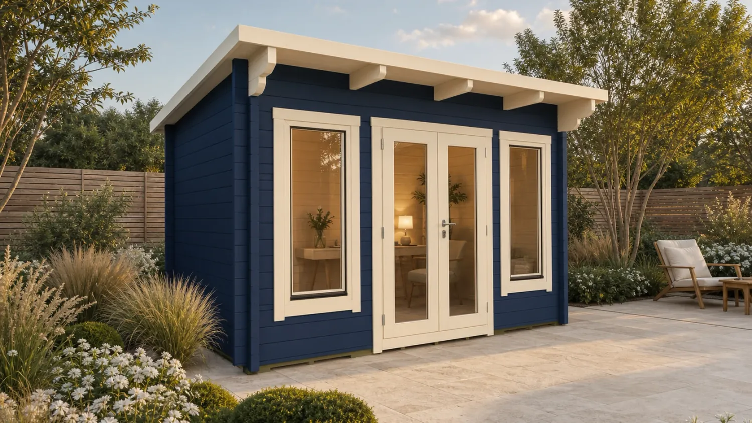 Gray Log Cabin | 44 or 68mm Logs | 4.0 x 3.0m | Standard Range